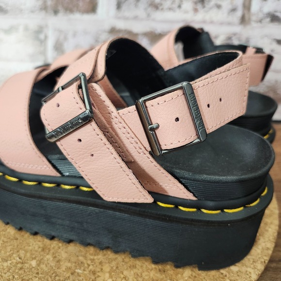 Dr. Martens Voss II Quad Leather Strap Platform Sandals Peach / (US) Size 8 - Picture 6 of 14